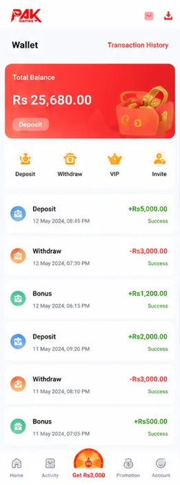 Secure Wallet — Pak Game app screen
